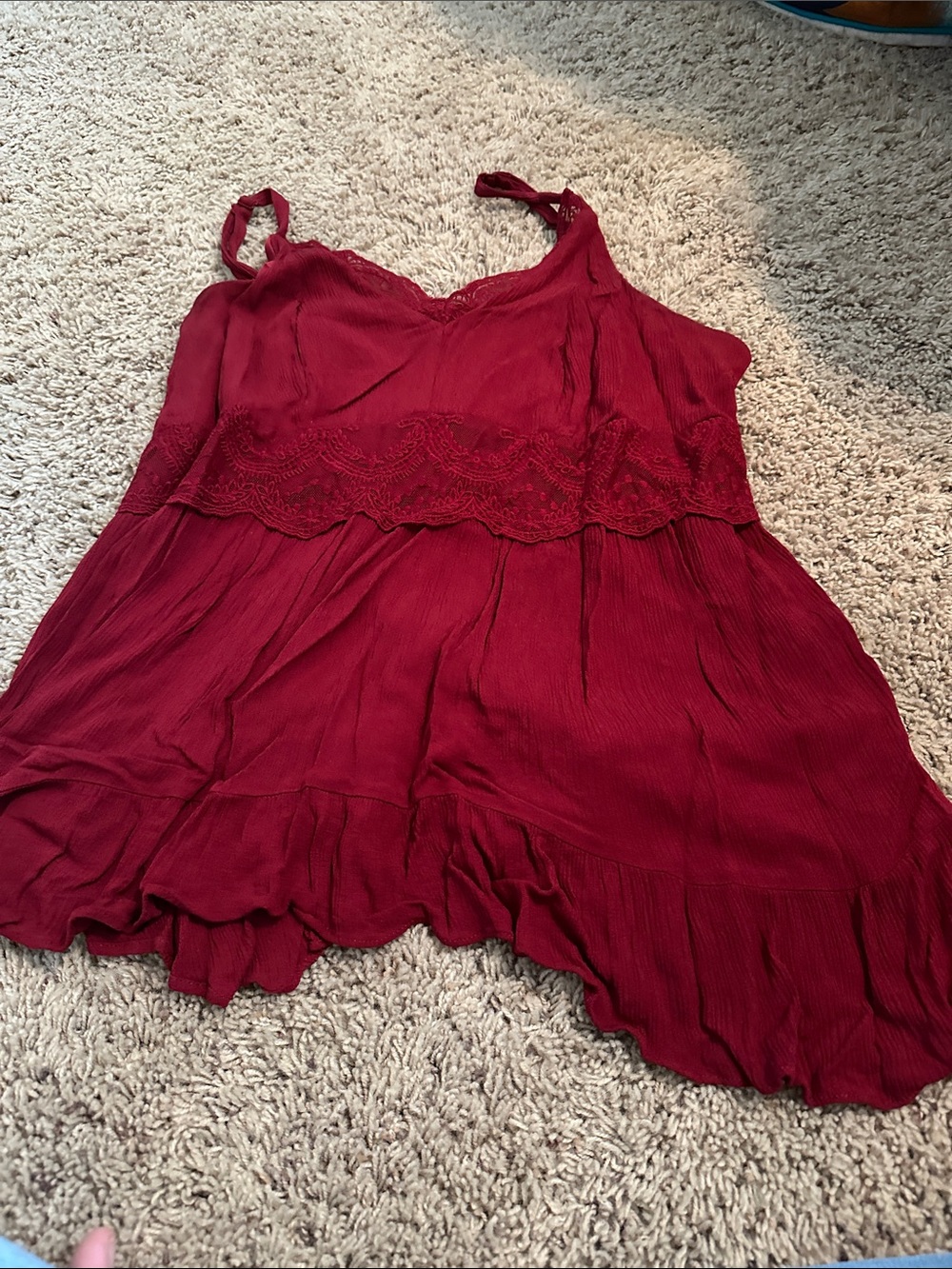 torrid Deep Red Lace-Trim Sleep Cami